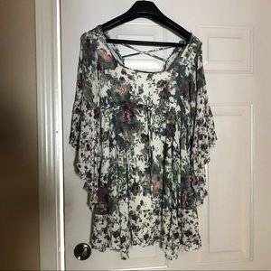 FREE PEOPLE Cute Cream and Colorful Dress